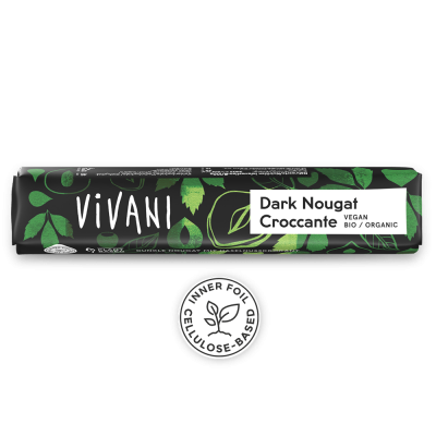 Dark Nougat Croccante Schokoriegel Vivani (35g)